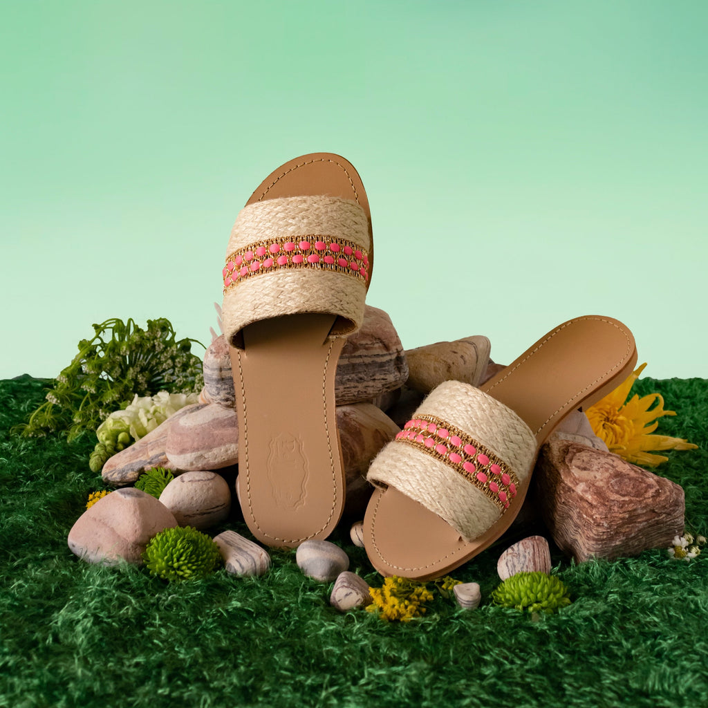 Beige & Pink Slippers