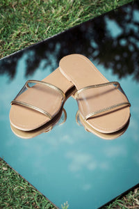 Transparent Slippers Gold
